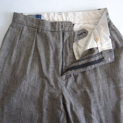 POLO RALPH LAUREN Cotton Linen 2-Tuck Houndstooth Size 32×32