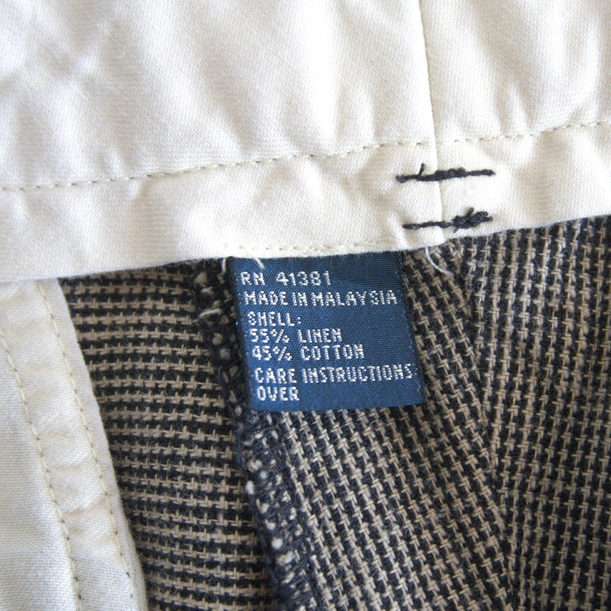 POLO RALPH LAUREN Cotton Linen 2-Tuck Houndstooth Size 32×32