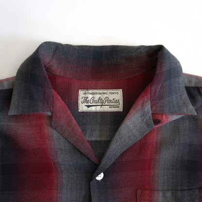 WACKO MARIA Ombre Check Open Collar Long Sleeve Shirt Size M