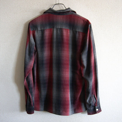 WACKO MARIA Ombre Check Open Collar Long Sleeve Shirt Size M
