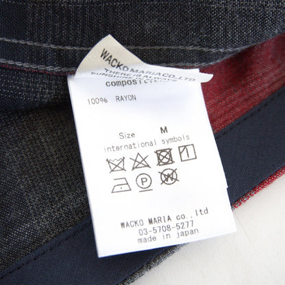 WACKO MARIA Ombre Check Open Collar Long Sleeve Shirt Size M