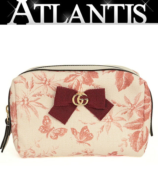 GUCCI GG Marmont Herbarium Pouch White/Red