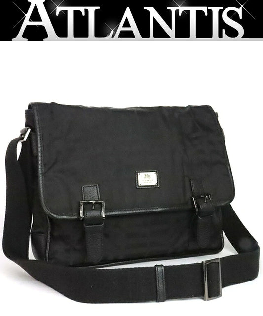 BURBERRY Black Label Check Nylon Briefcase Black