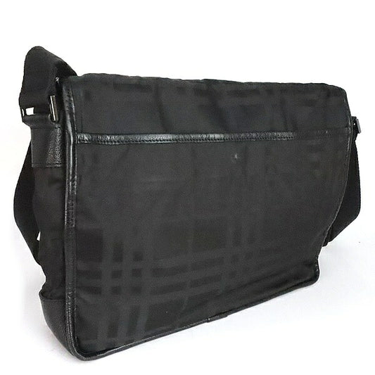 BURBERRY Black Label Check Nylon Briefcase Black