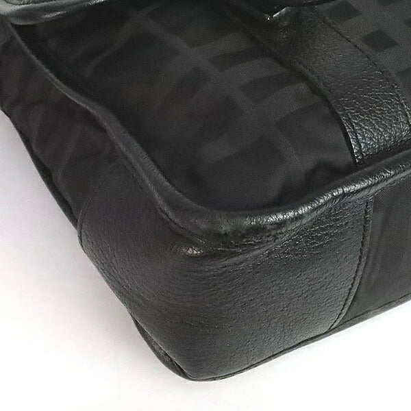 BURBERRY Black Label Check Nylon Canvas Shoulder Bag Black