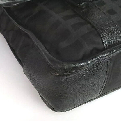 BURBERRY Black Label Check Nylon Canvas Shoulder Bag Black