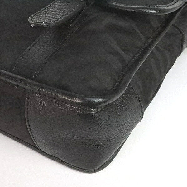 BURBERRY Black Label Check Nylon Canvas Shoulder Bag Black