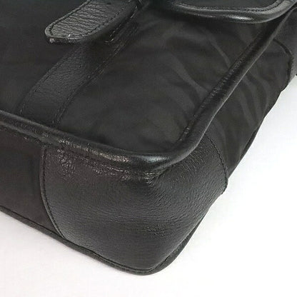 BURBERRY Black Label Check Nylon Canvas Shoulder Bag Black