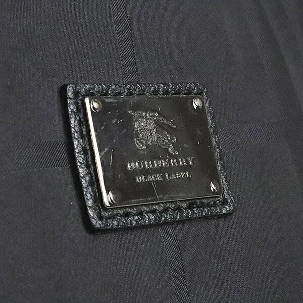 BURBERRY Black Label Check Nylon Canvas Shoulder Bag Black