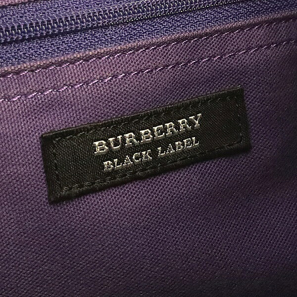 BURBERRY Black Label Check Nylon Canvas Shoulder Bag Black