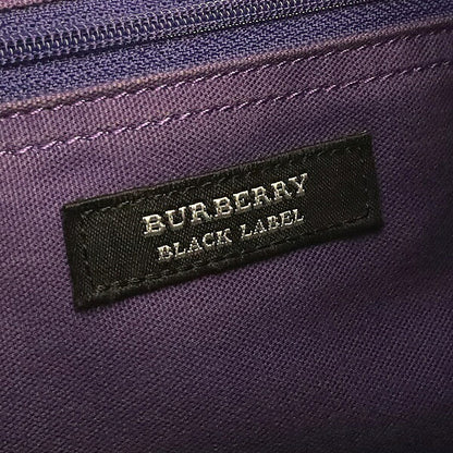 BURBERRY Black Label Check Nylon Canvas Shoulder Bag Black