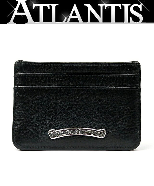 CHROME HEARTS Double-Side Scroll Label Leather Wallet Black