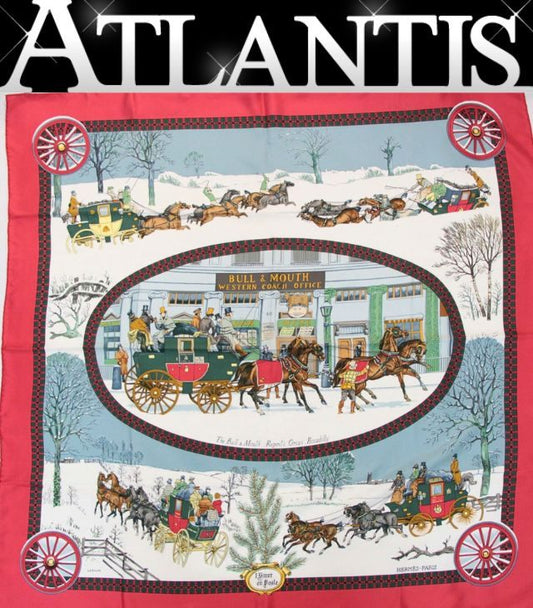 HERMES Carre 90 Silk Scarf "The Mouth" Red