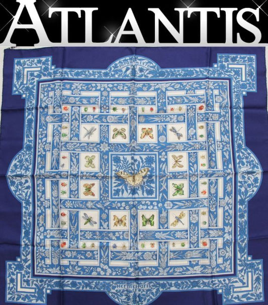 HERMES Joyaux de LETE Silk Scarf Blue
