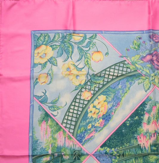 HERMES GIVERNY Carré 90 Silk Scarf Pink