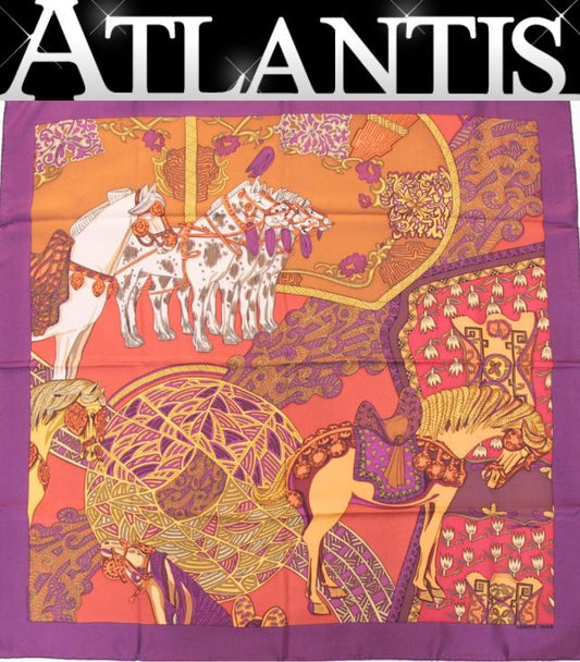 HERMES ART des STEPPES Carré Scarf Purple