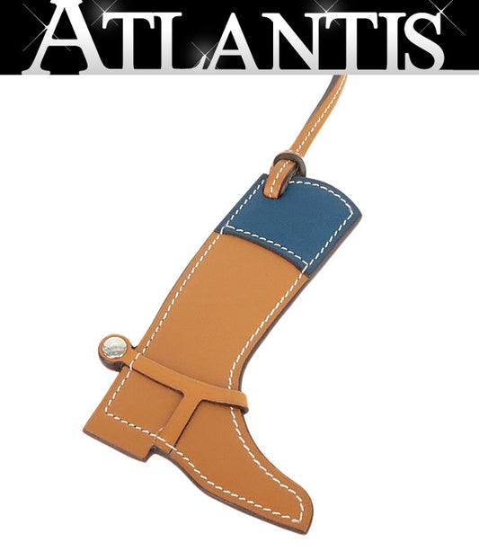 HERMES Paddock Bot Bag Brown/Navy Swift Charm