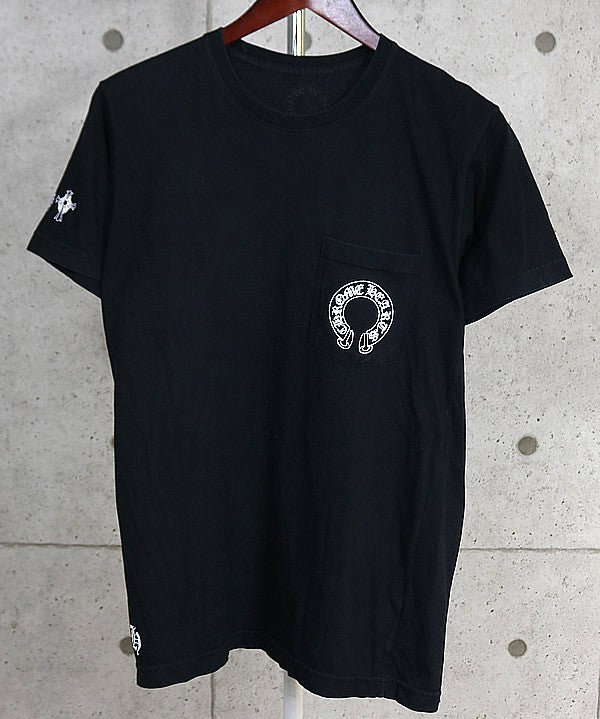 CHROME HEARTS T-Bar Horseshoe Pocket T-Shirt Black Size M