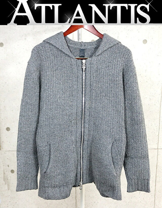 CHROME HEARTS Cashmere Large Cross Patch Hoodie Gray Size M