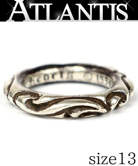 CHROME HEARTS Silver 925 Scroll Band Ring Size JP 13