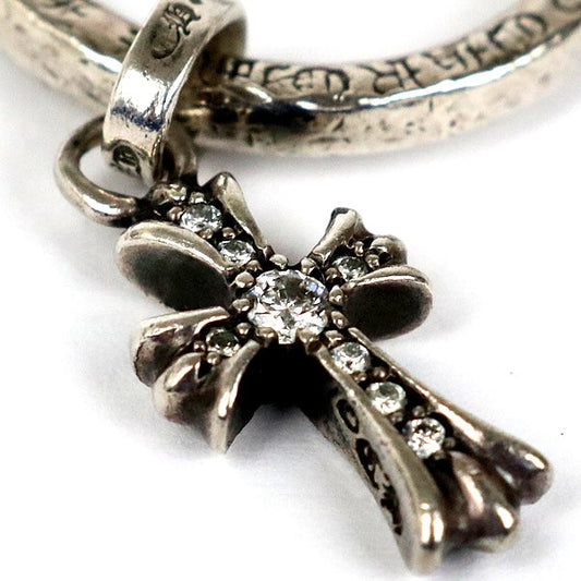 CHROME HEARTS NTFL Baby Fat Cross Diamond Ring Size JP 11