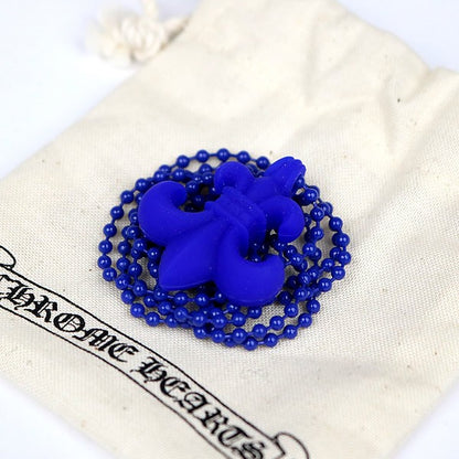CHROME HEARTS Blue Silicon Rubber BS Flare Necklace