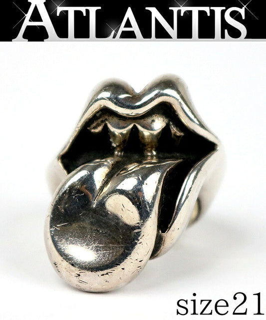 CHROME HEARTS Large Lip & Tongue Silver SV925 Ring Size JP 21