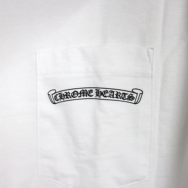 CHROME HEARTS Arch Logo Print Long T-Shirt White Size XL