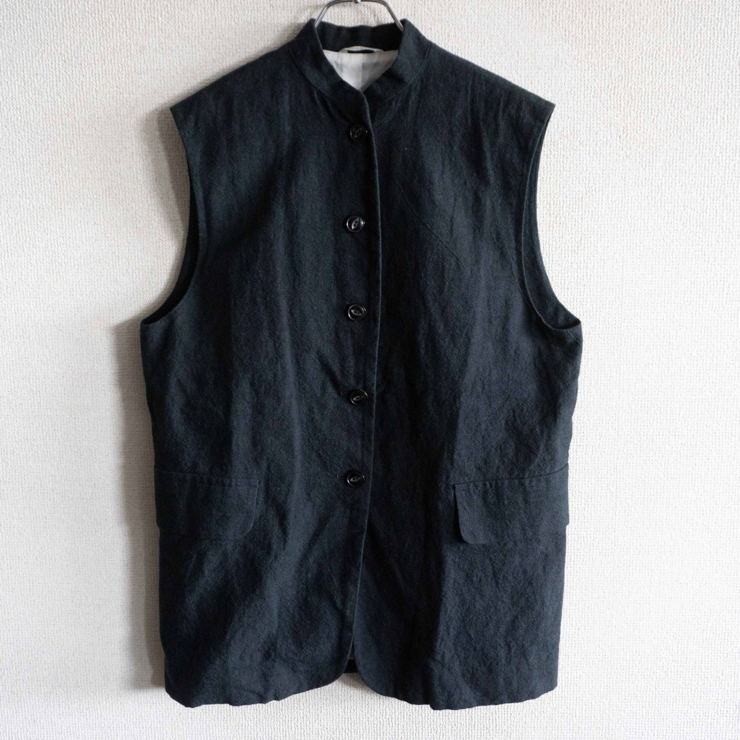 ARTS&SCIENCE Cotton Linen Stand Collar Long Vest Size S