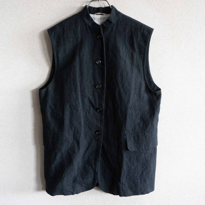 ARTS&SCIENCE Cotton Linen Stand Collar Long Vest Size S