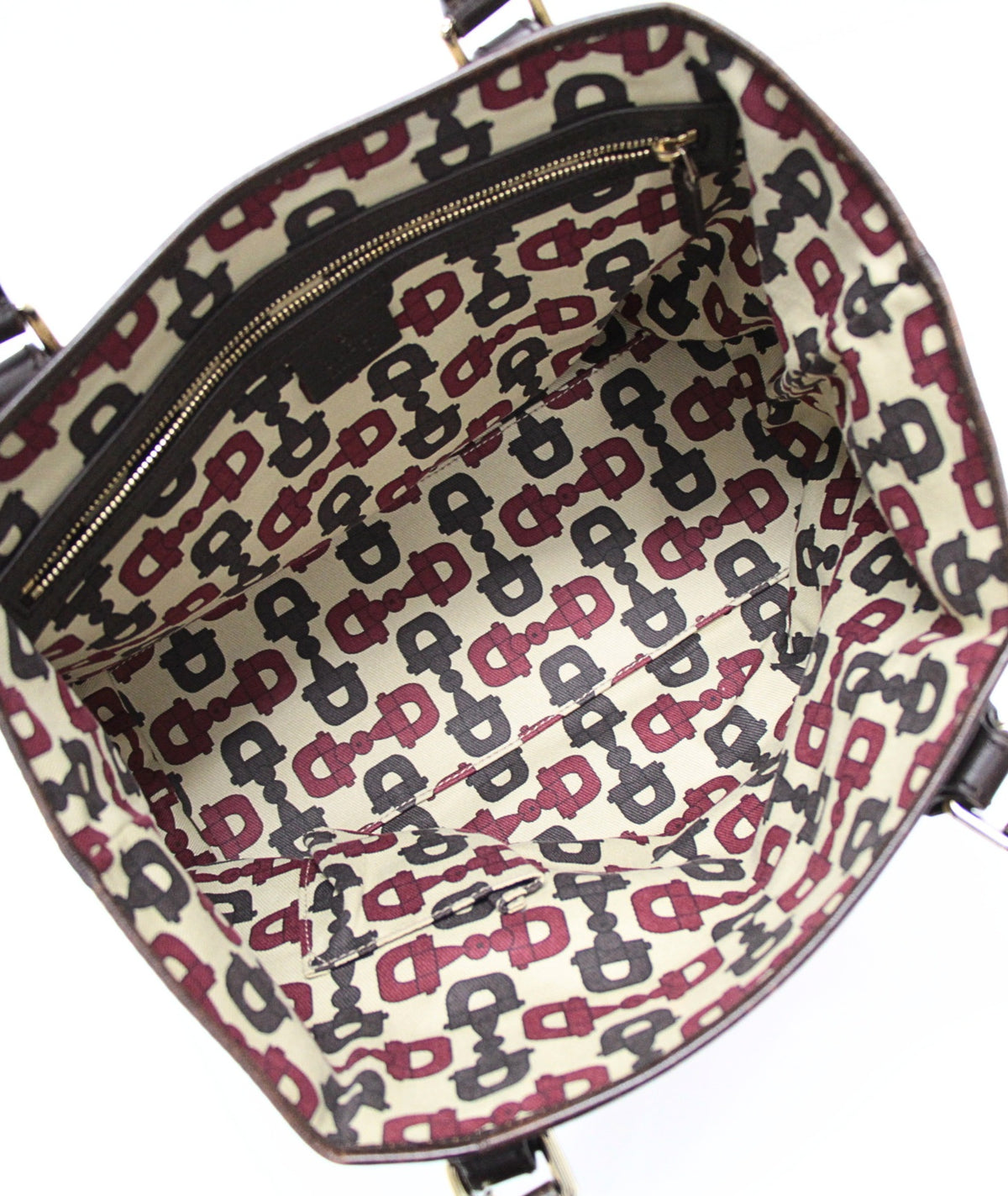 GUCCI Sherry Line GG Canvas Tote Bag Beige Brown