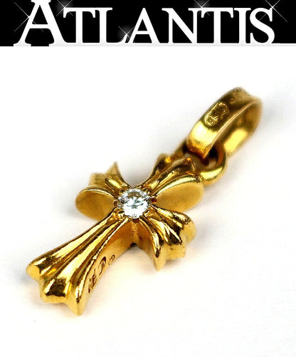 CHROME HEARTS 22K Baby Fat Cross After Diamond Charm
