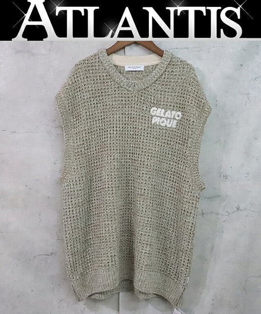GELATO PIQUE HOMME Melange Waffle Vest Mint Size L