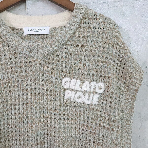 GELATO PIQUE HOMME Melange Waffle Vest Mint Size L