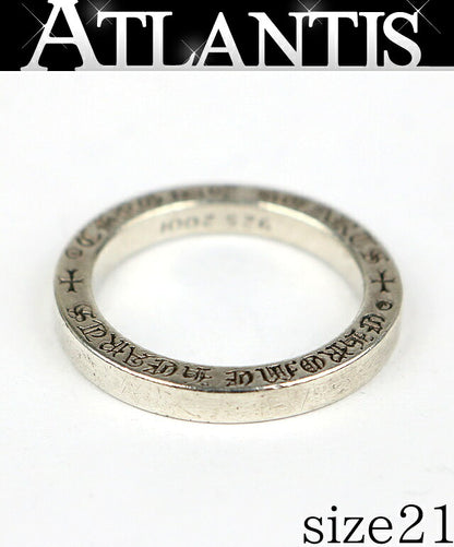 CHROME HEARTS Spacer Ring 3mm Plain Silver Size JP 21