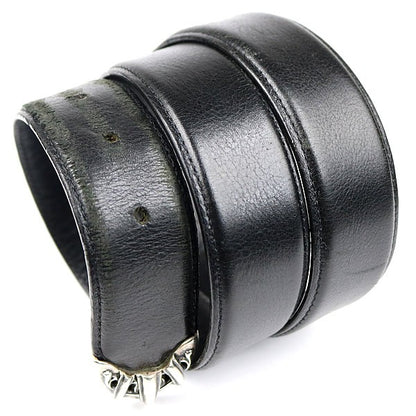 CHROME HEARTS 3PC Talon Silver Leather Belt Black Size 32