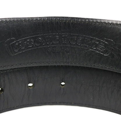 CHROME HEARTS 3PC Talon Silver Leather Belt Black Size 32