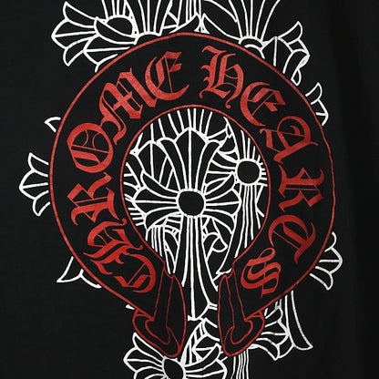 CHROME HEARTS Horseshoe Cross T-Shirt Cotton Black Size L
