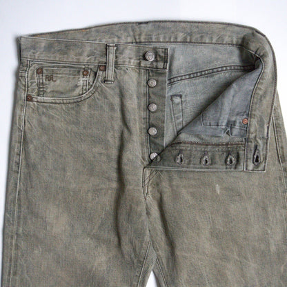 RRL Made in USA Olive Wash Straight-Leg Jeans Size 32×30
