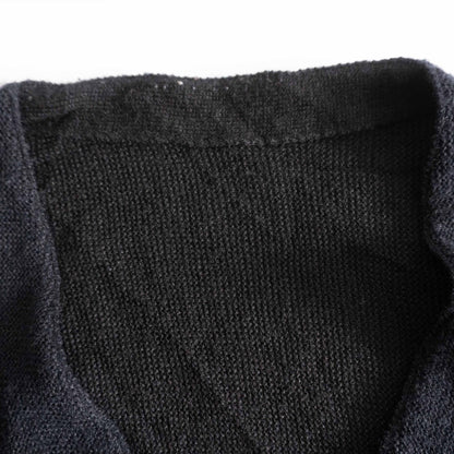 Vintage 60s Alpaca Cardigan with Pockets Black