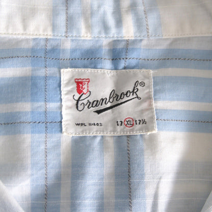 Cranbrook 60s Cotton Open Collar Check Shirt Size XL