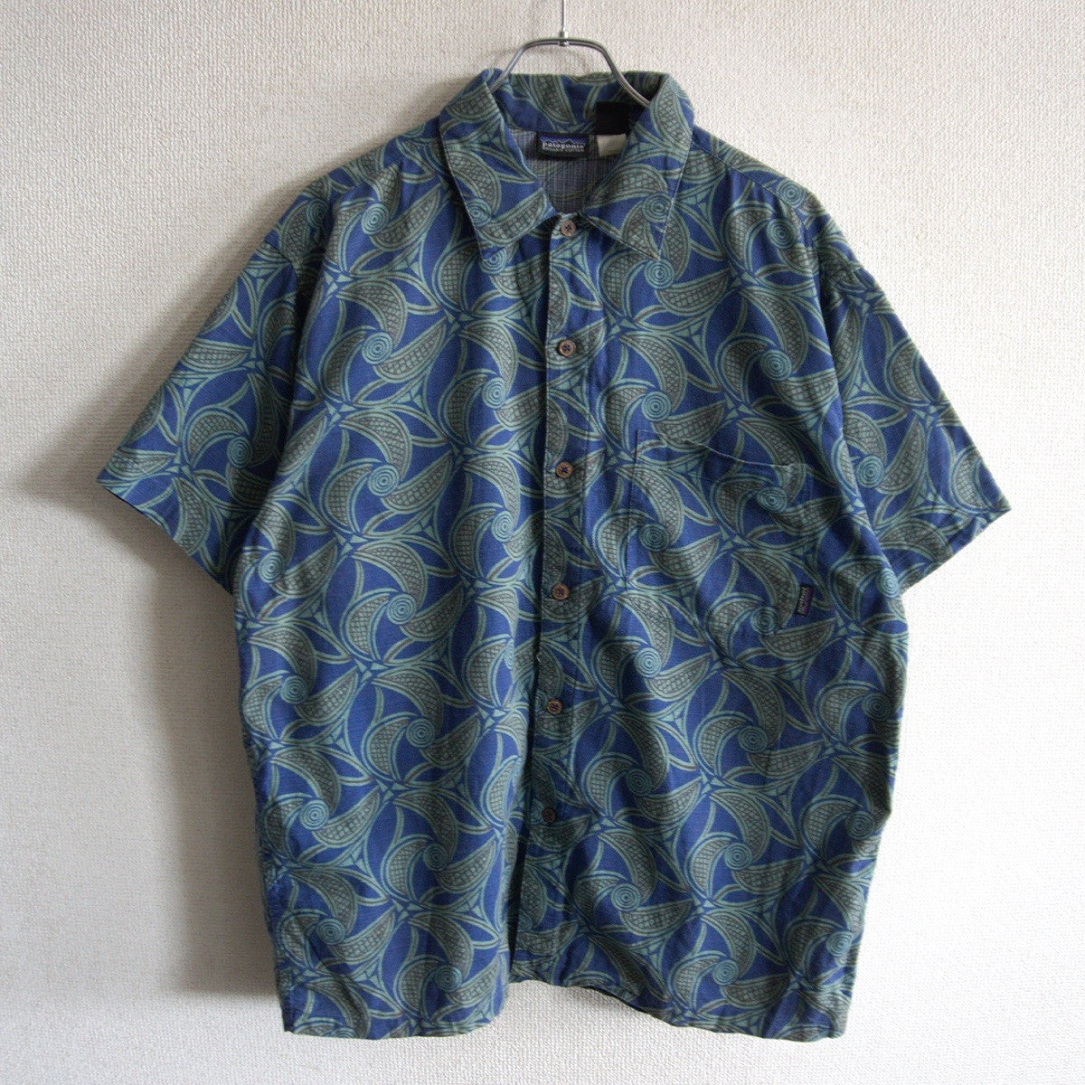 PATAGONIA 90s A/C Pin Wheel Aloha Shirt Size M