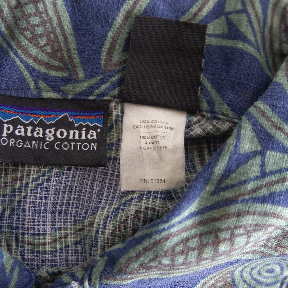 PATAGONIA 90s A/C Pin Wheel Aloha Shirt Size M