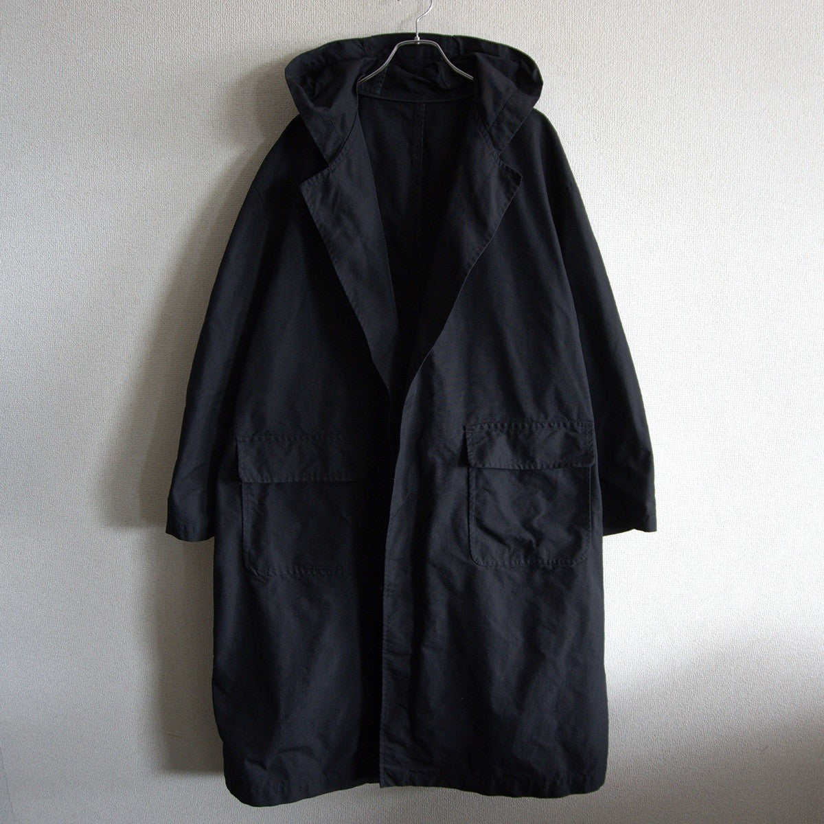 Y's for men 90s Hooded Long Coat Black Size M