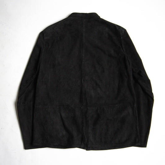 bergfabel Suede Leather Worker Shirt Jacket Black Size L