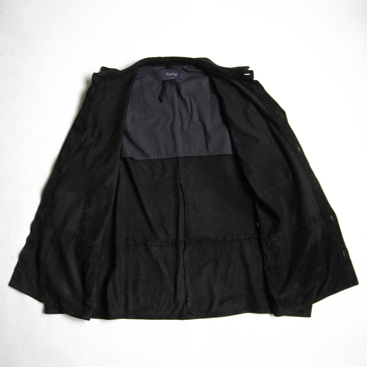 bergfabel Suede Leather Worker Shirt Jacket Black Size L