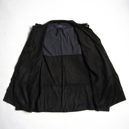bergfabel Suede Leather Worker Shirt Jacket Black Size L