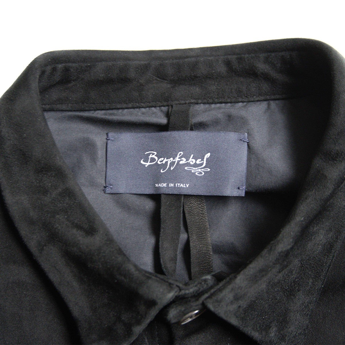 bergfabel Suede Leather Worker Shirt Jacket Black Size L