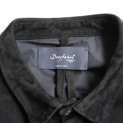 bergfabel Suede Leather Worker Shirt Jacket Black Size L