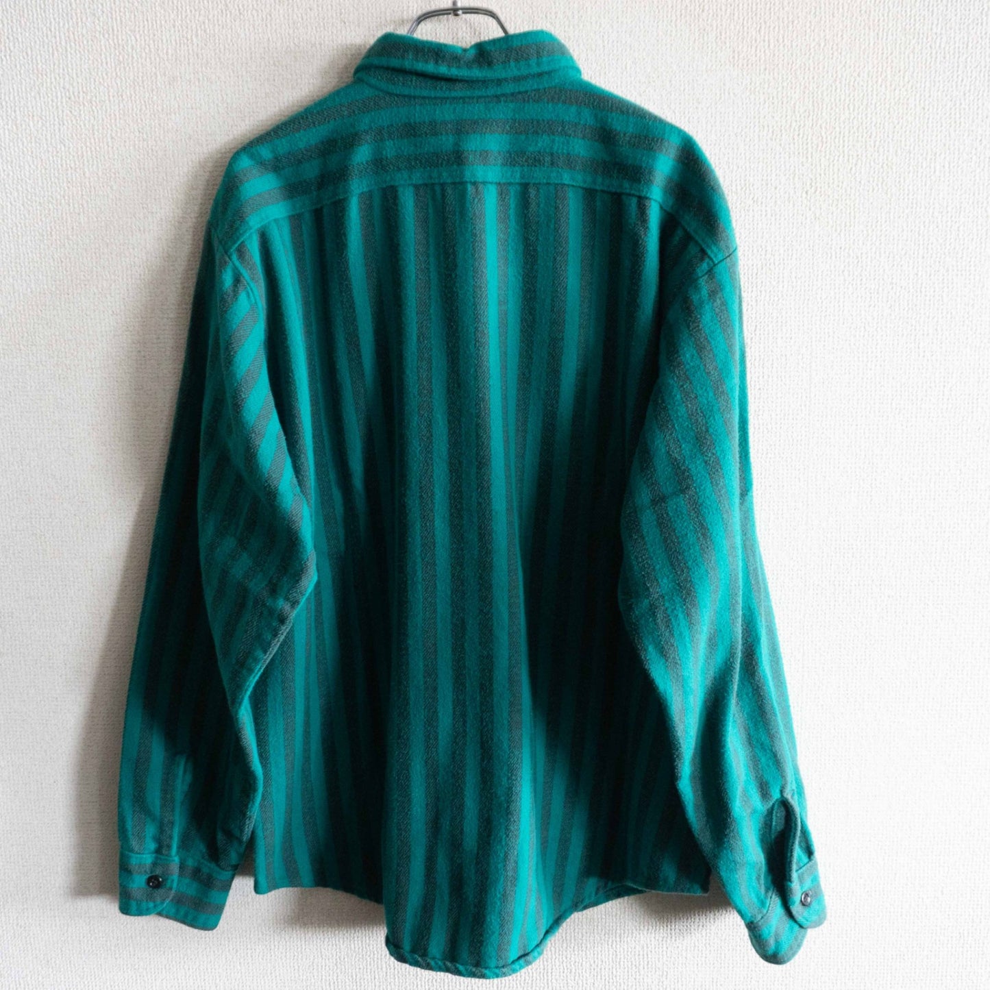 USA 80s FIVE BROTHER Striped Flannel Shirt Size L
